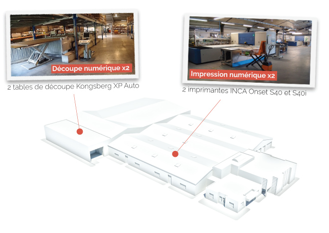 Imprimante Onset S40i et table de découpe Kongsberg XP Auto